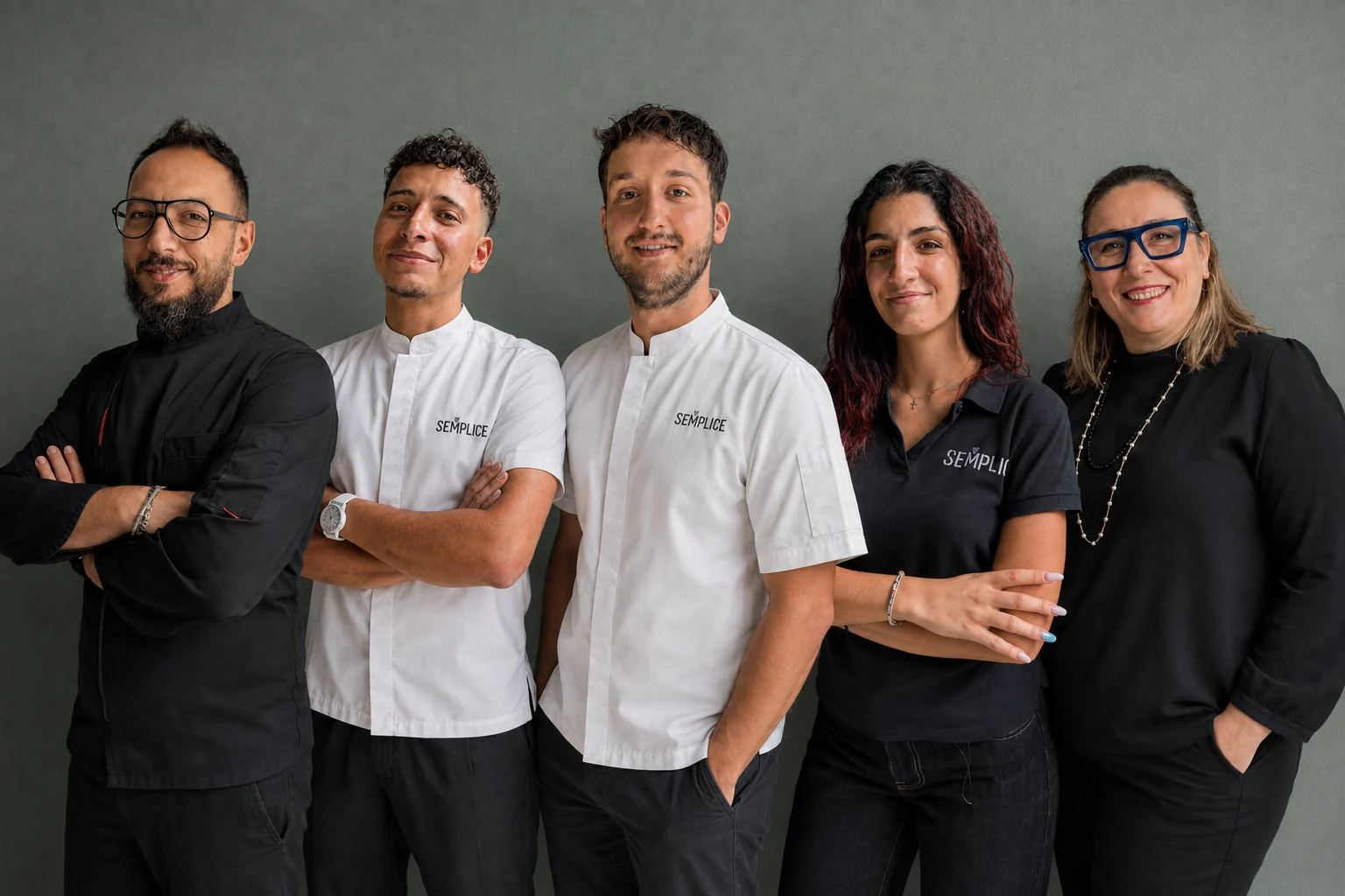 La squadra di Semplice: Nevio, Samuel, Federico, Lucia e Claudia